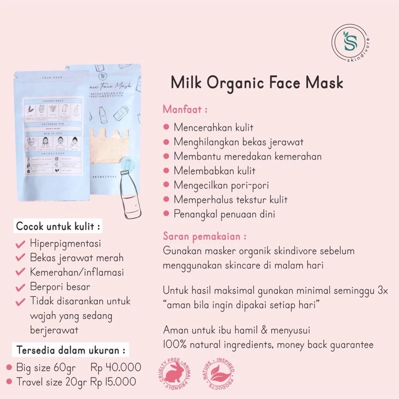 FULL SIZE Masker Organik Skindivore
