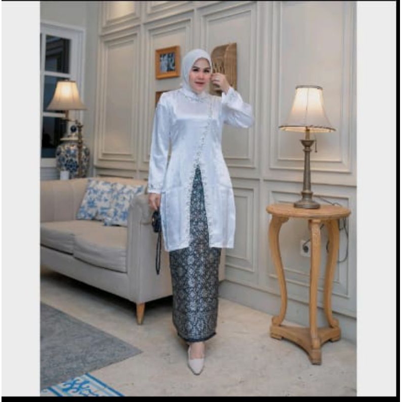 Tunik Payet Melayu Lylie Belah Tengah Rok Songket Batik Tunik Seragam Keluarga Wisudah Pesta Keluarg