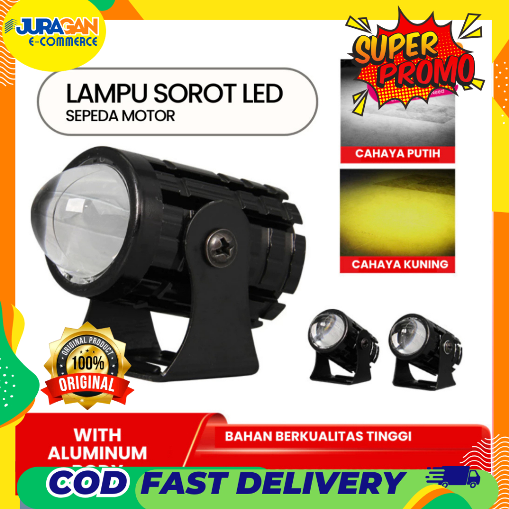 LAMPU Tembak Sorot Mini 2 Warna Ac Dc Motor Mobil Truk Super Bright