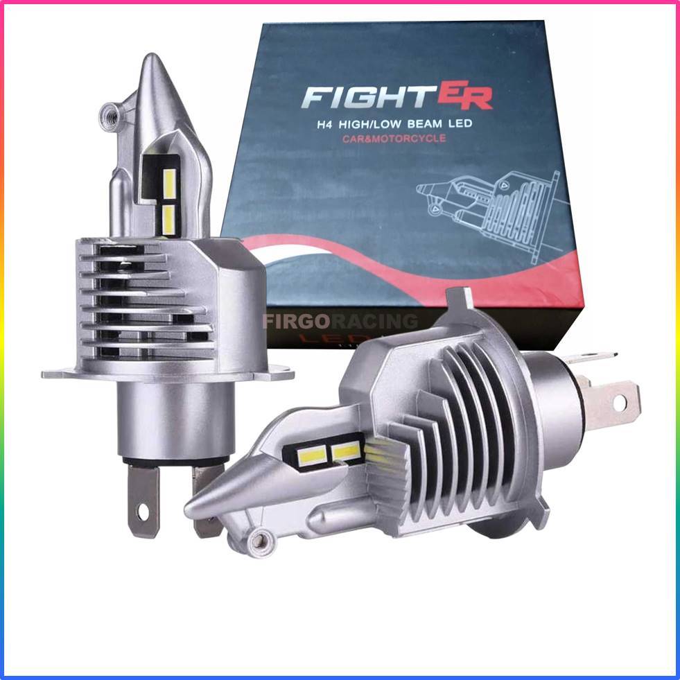 Fighter Lampu Depan Mobil LED H4 - Cool White 80W CSP Headlamp (2 Pcs)