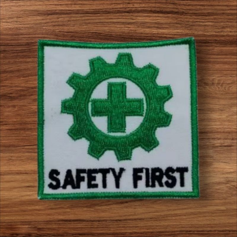 logo safety first bet badge safety first bordir komputer