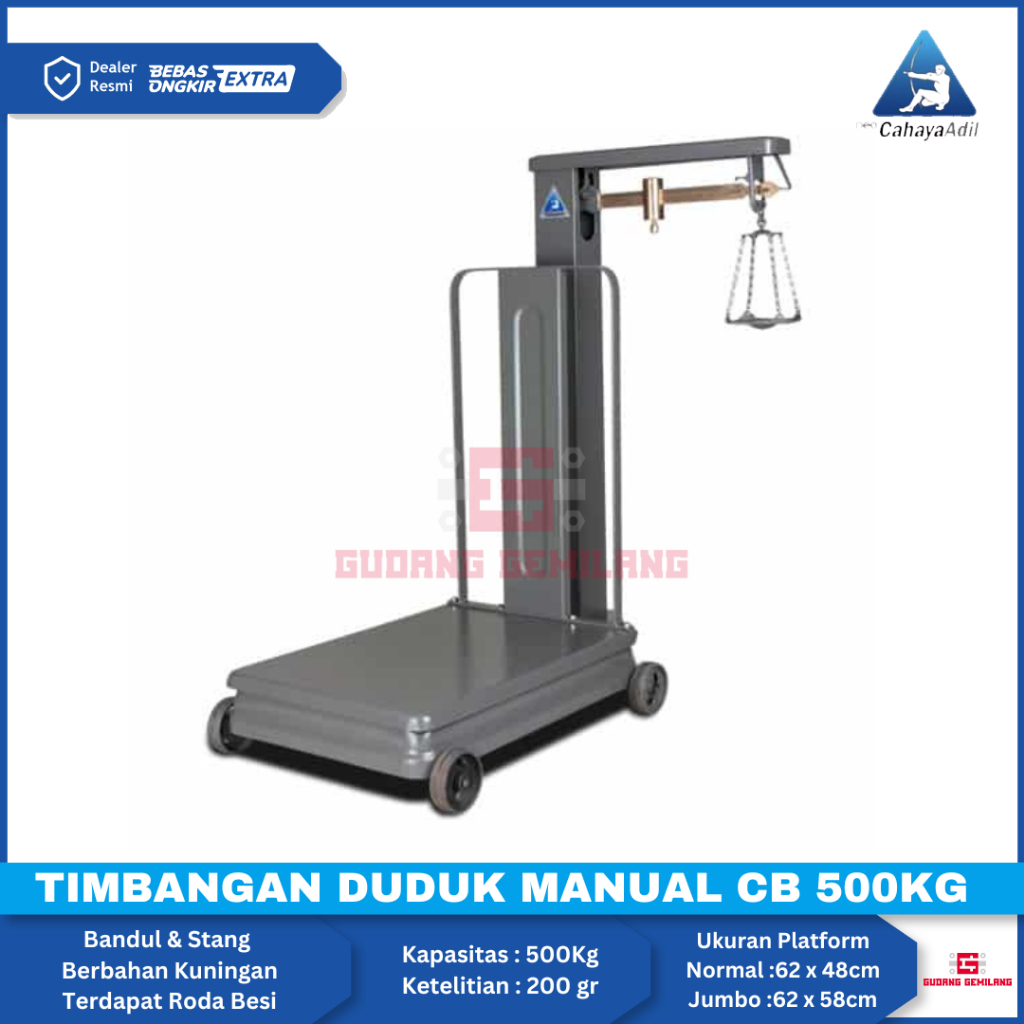 Timbangan Duduk 500kg Mekanik Manual Scale Cahaya Adil CB 500 + Pagar ALTRAMAN