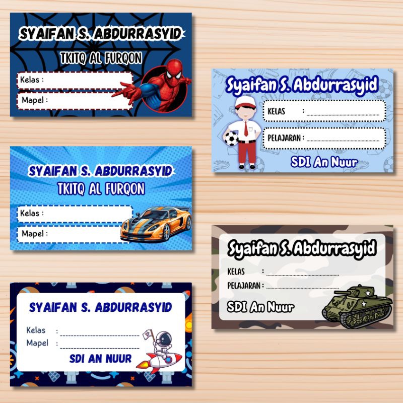 

[Dania Store] Sticker Label Buku Pelajaran Custom Nama