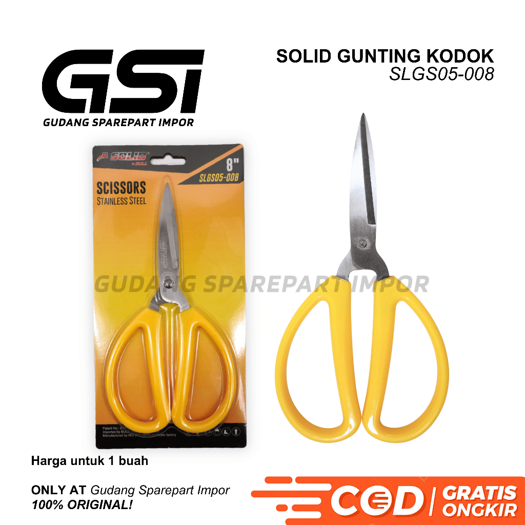 

SOLID Gunting Kodok Serbaguna 8 inch Stainless Steel / Multifunction Scissors Ukuran Besar