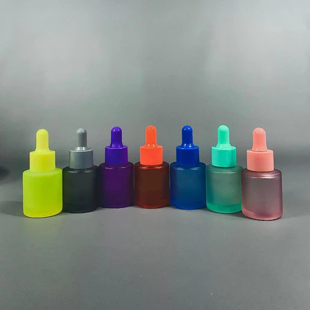Botol Kaca Pipet 20 Ml Frosted BAHU DATAR / Botol Serum 20 ml Frosted Variant Warna / Botol Skincare
