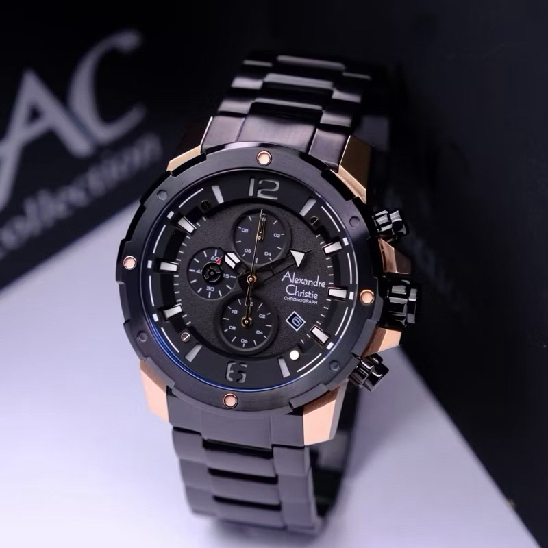 Jam Tangan Pria Alexandre Christie Chronograph Rantai Sport | Alexander Christie Original