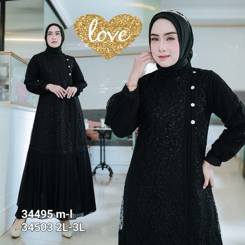 Gamis Hitam Tile