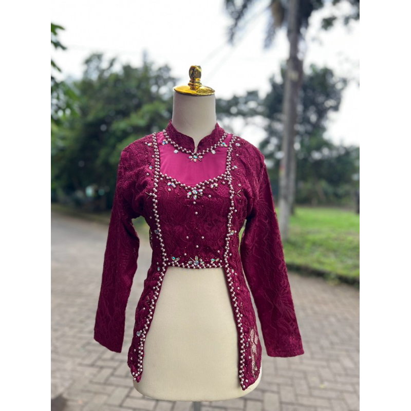 KEBAYA KUTUBARU HIJAB SANGHAI MAROON,KEBAYA MUSLIM,KEBAYA KUTUBARU HIJAB/KEBAYA KUTUBARU PREMIUM/KEB