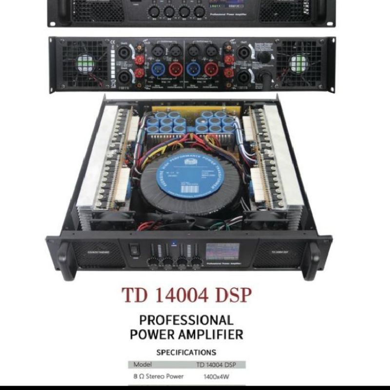 POWER AMPLIFIER SOUNDSTANDARD TD14004 DSP 4CH 4X1400 WATT