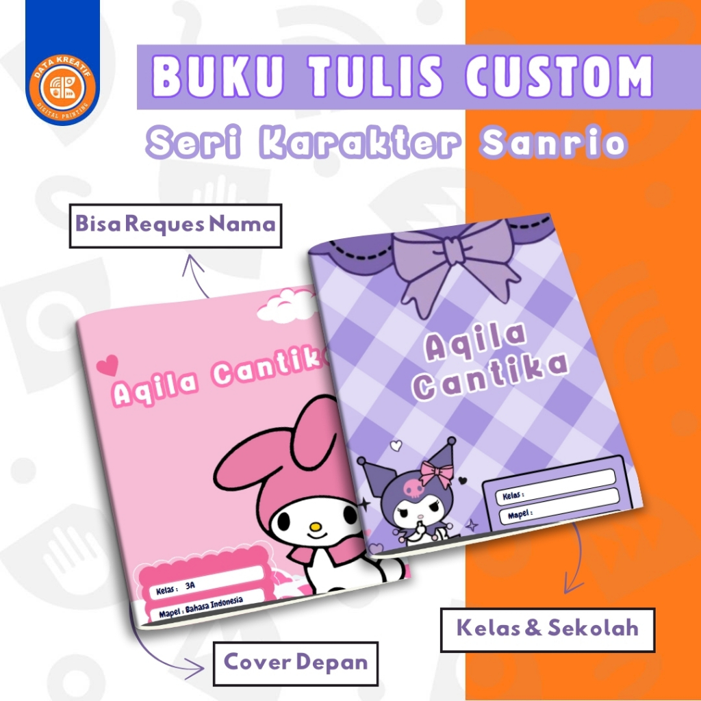 

(ISI 10) Buku Tulis Custom Seri Karakter Sanrio 1 Pack