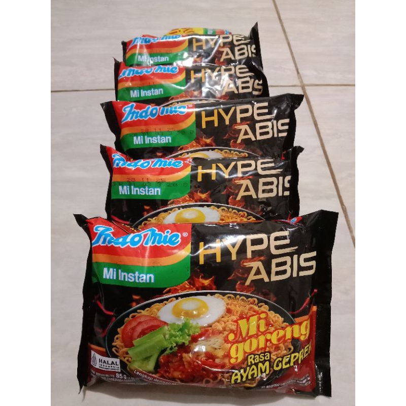 

Indomie goreng hype abis rasa ayam geprek 85 gram isi 5 pcs
