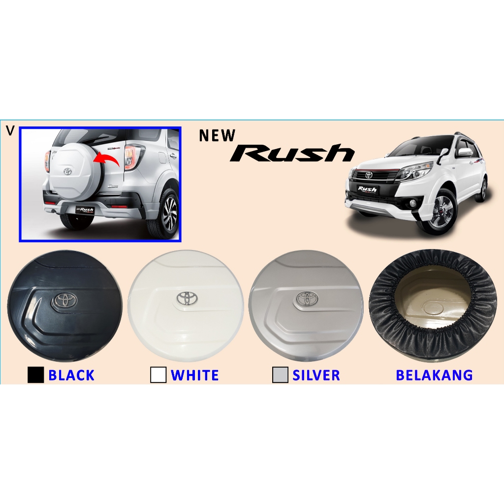 Cover Ban Serep Rush Terios Lama Hitam - Putih - Silver