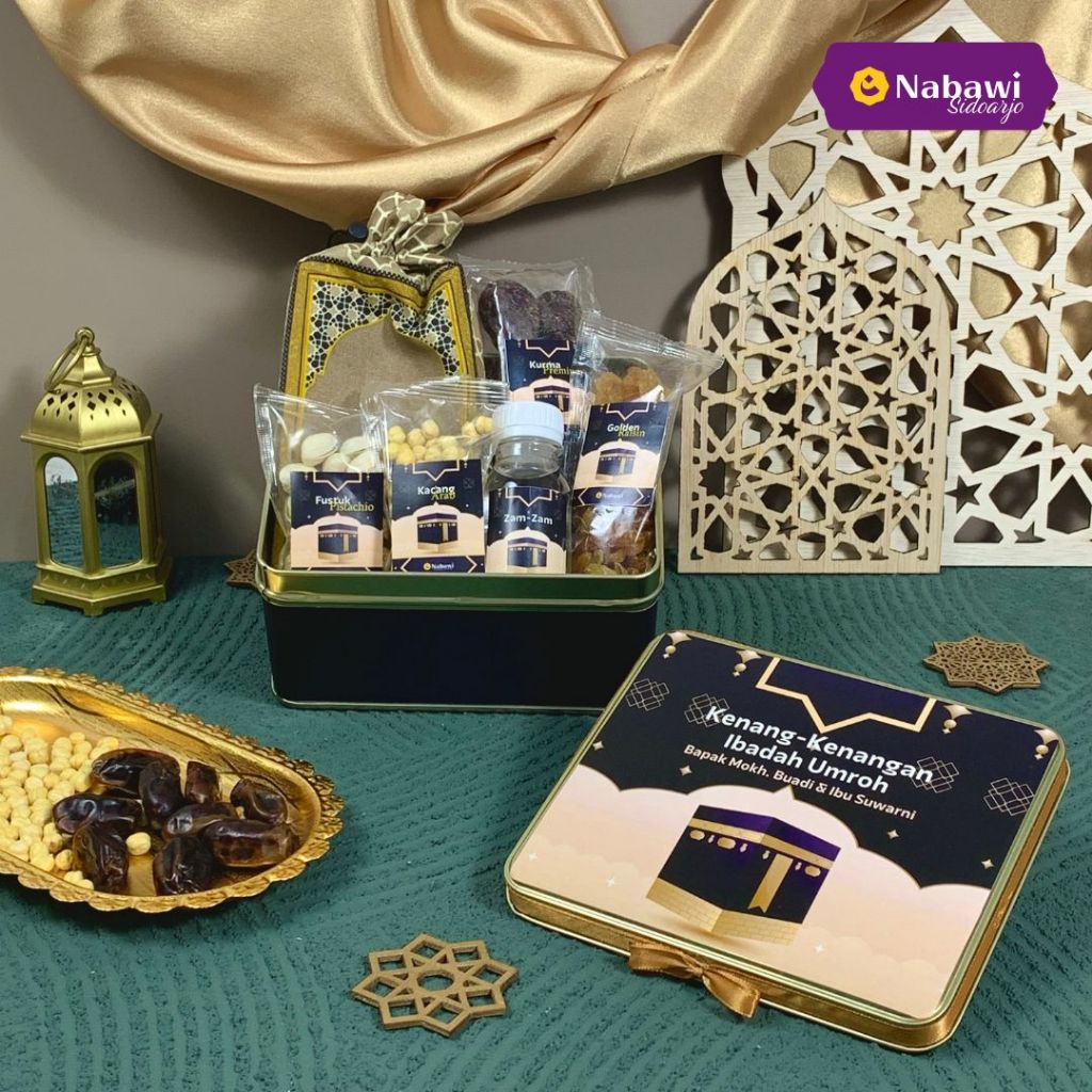 

Paket Hampers Box Tin Premium Oleh Oleh Haji Umroh Souvenir Makanan Khas Arab - Nabawi Sidoarjo