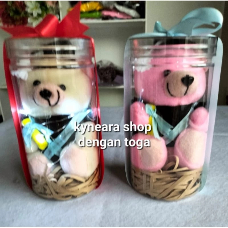 

tabung boneka beruang wisuda free kartu ucapan dan nama
