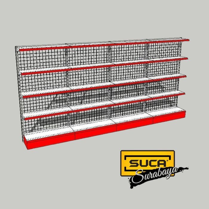 Rak Gondola / Rak Minimarket Wall T.180cm 1 Unit Start 3 unit Connect