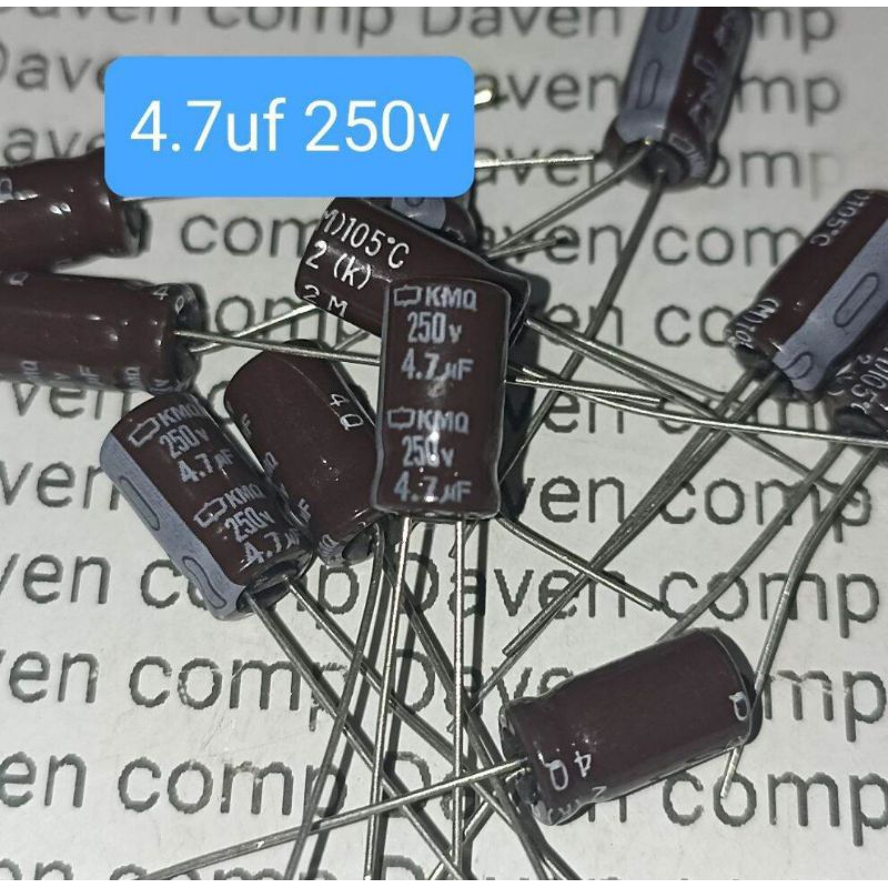 10BUAH ELCO 4.7UF 250V ELKO 4.7UF 250VOLT 4.7 UF 250 VOLT