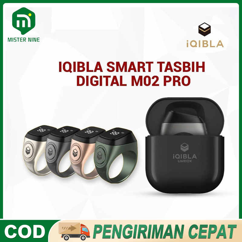 Charge Box Tasbih Digital Iqibla Zikr Ring Tasbih Smart IQIBLA Ring Iqibla Cincin Tasbih Digital Blu