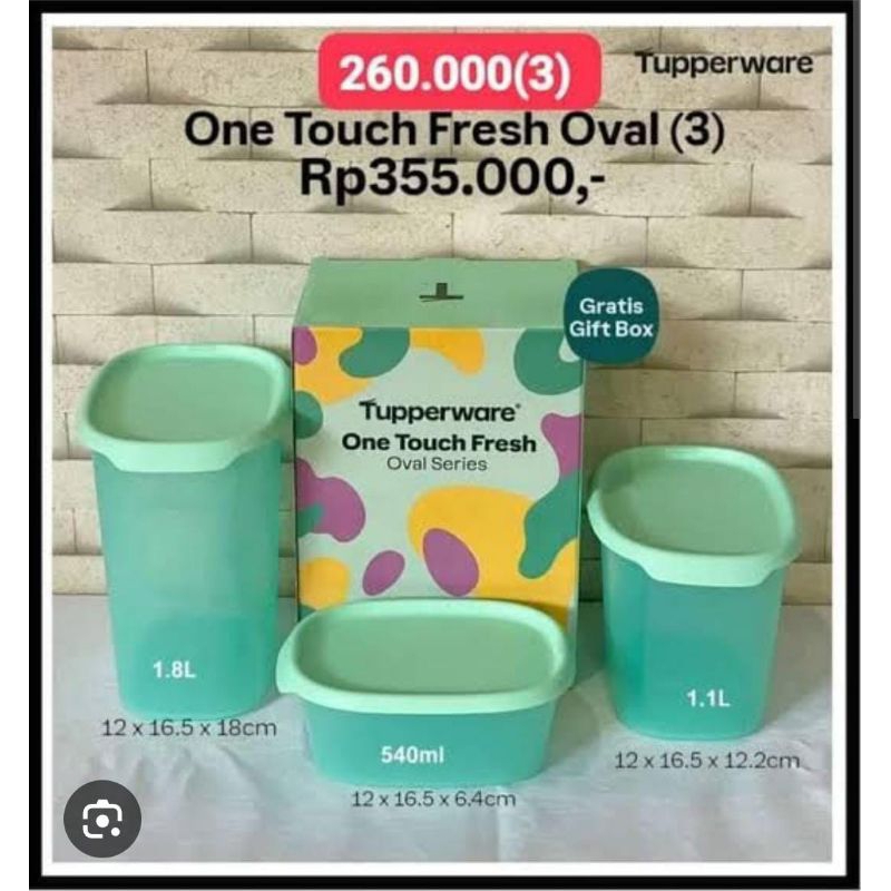 TOPLES ONE TOUCH FRESH OVAL , TUPPERWARE  ORI