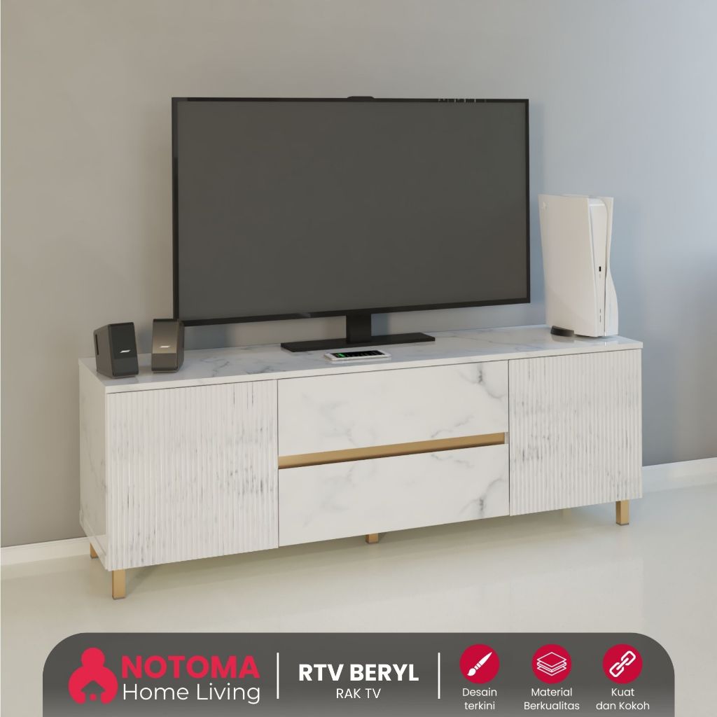 NOTOMA - Meja Tv series Beryl Desain Minimalis Modern Kabinet Tv Aesthetic Kaki Besi Kokoh