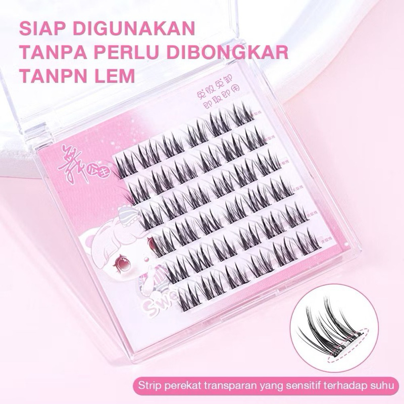 [ LANGSUNG TEMPEL ] Bulu Mata Palsu Eyelash Extention Eye Make Up Douyin Lash Tanpa Pinset