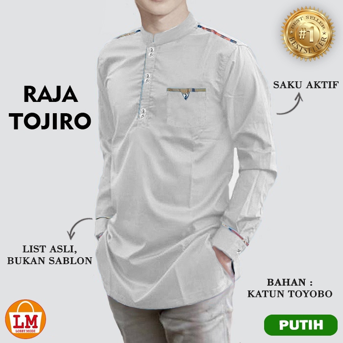 LMS 23554-23560 Baju Koko Pria Muslim QURTA RAJA TOJIRO Katun Lengan Panjang SIZE M L XL XXL Bahan A