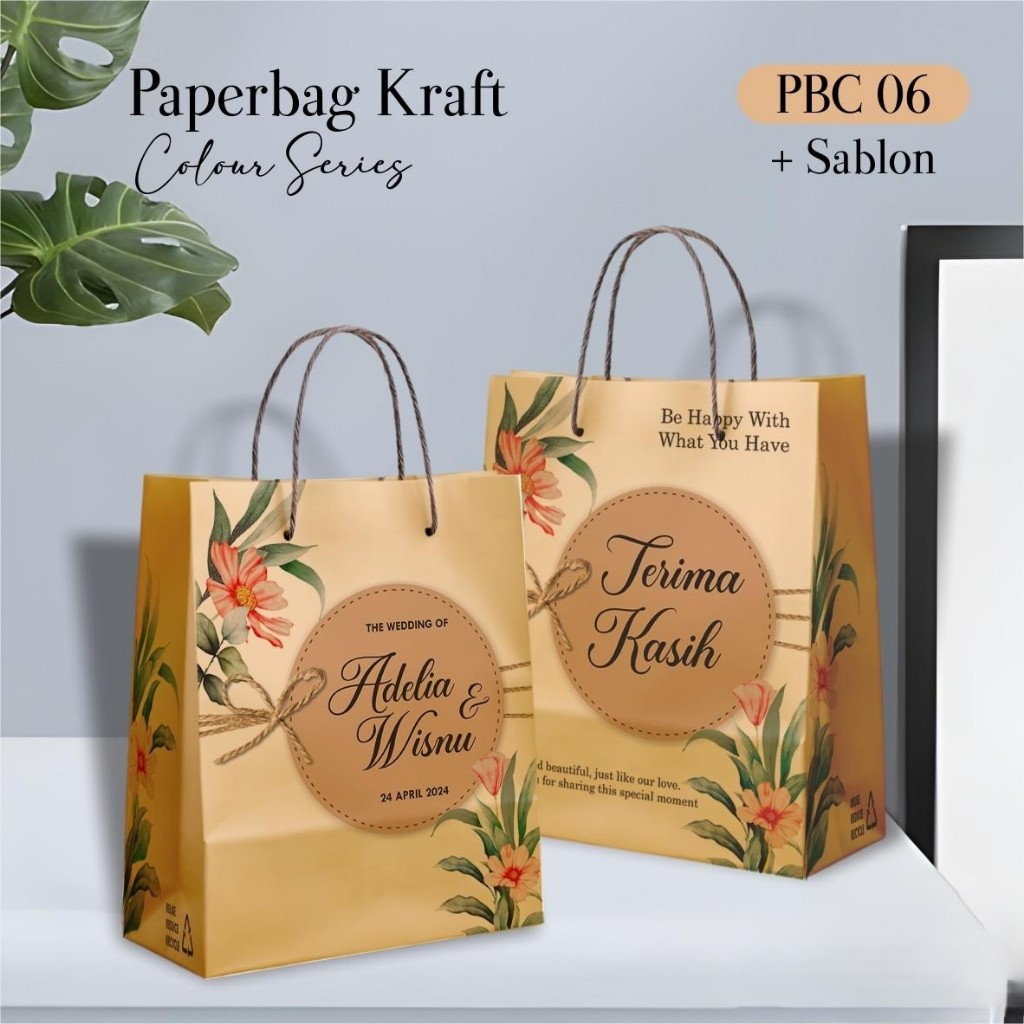 

PAPER BAG AESTHETIC – TAS SOUVENIR PERNIKAHAN – PAPERBAG PBC 06 – READY STOCK ECER