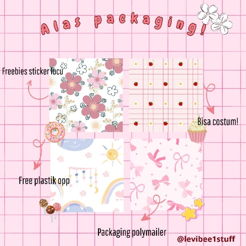 

[ LEVIBEE1STUFF ʕ⁠´⁠•⁠ ⁠ᴥ⁠•̥⁠`⁠ʔ ] ALAS PACKAGING ACCESORIES LUCU | BISA CUSTOM BRAND!