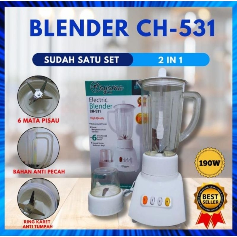 Blender Set 2 IN 1 Blender Plastik Low Watt Murah