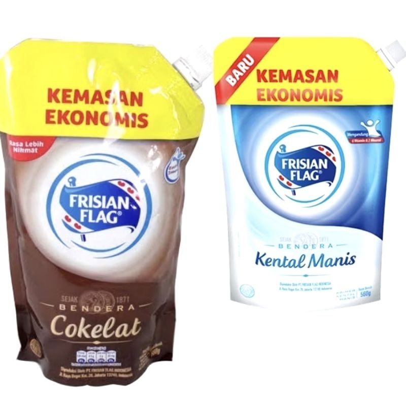 

Susu Kental Manis Frisian Flag Kemasan Pouch Putih & Cokelat 545g