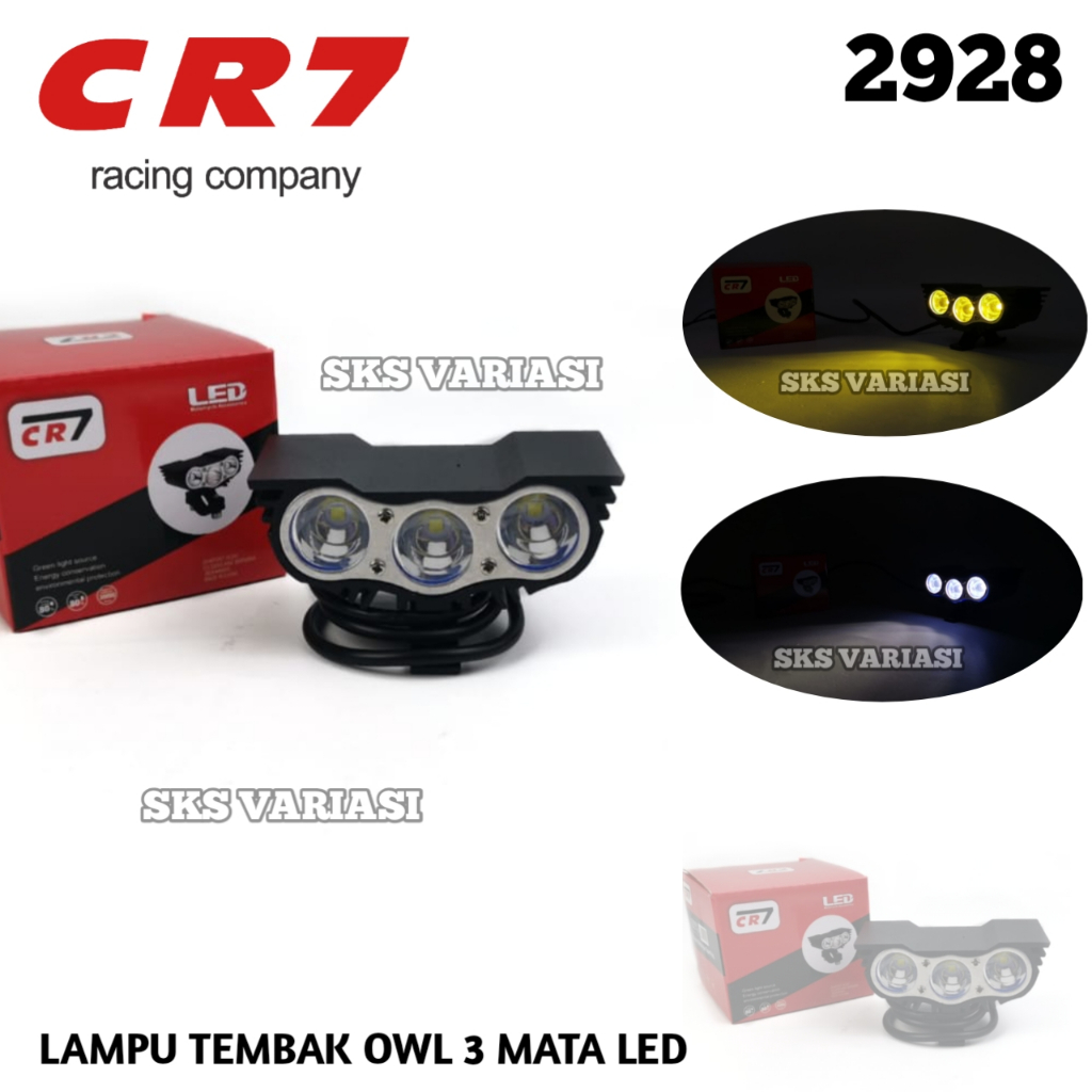 Lampu Tembak Sorot Owl 3 Mata Cree CR7 Lampu Tembak Sorot Burung Hantu Owl 3 Mata LED Motor Mobil