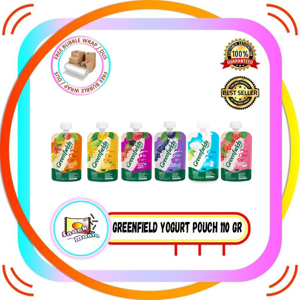 

Greenfields Greenfield Yogurt Pouch Blueberry | Mango | Peach | Mixed Berry 110 gr Yoghurt