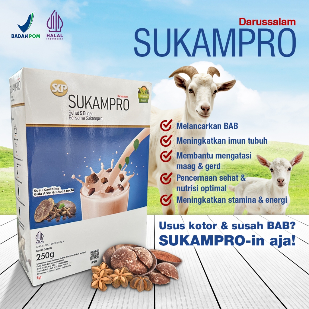 

hyk SUKAMPRO SUSU KAMBING PROBIOTIK ORIGINAL 250 Gr Pembersih usus
