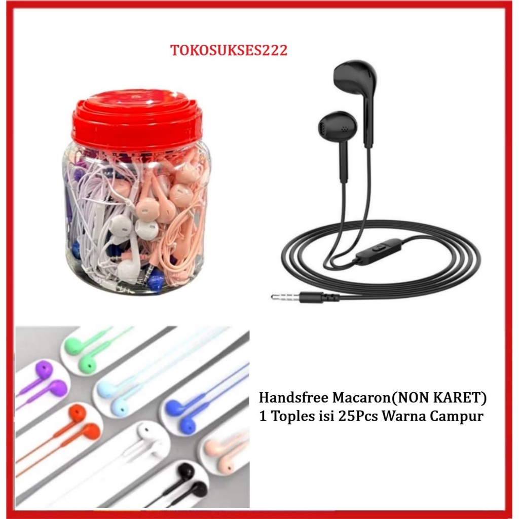 Handsfree Macaron For IPOD 1 + Mic 1Toples isi 25Pcs Headset Stereo Earphone Jack 3.5mm Hedset Unive