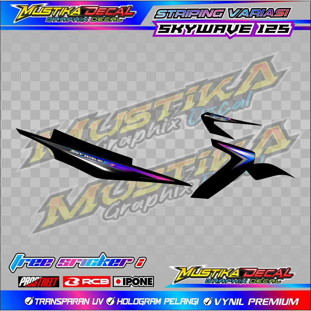 STRIPING VARIASI MOTOR SUZUKI SKYWAVE 125 / STIKER LIST MOTOR SUZUKI SKYWAVE 125
