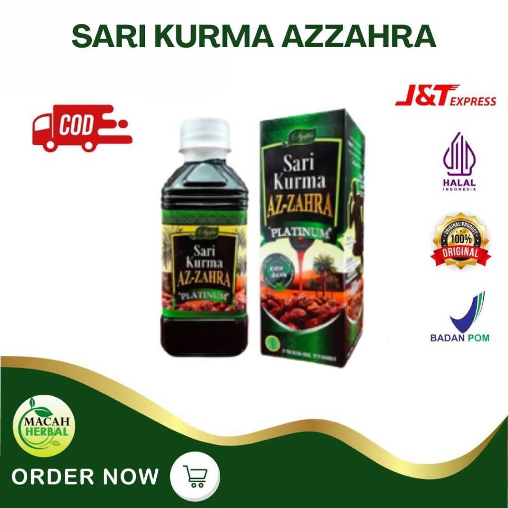 

MACAH HERBAL | SARI KURMA AZ-ZAHRA PLATINUM | SYIFA HERBAL ALAMI | NUTRISI DAYA TAHAN TUBUH HALAL