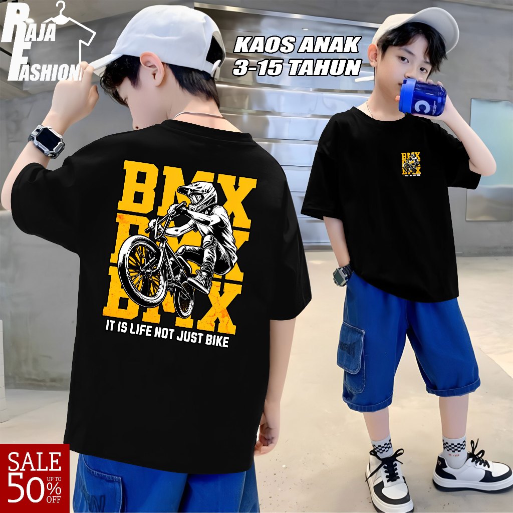 KAOS ANAK BMX BAJU IT IS LIFE NOT JUST BIKE BMX TSHIRT DISTRO SABLON DTF PMF 0126 / baju bmx anak