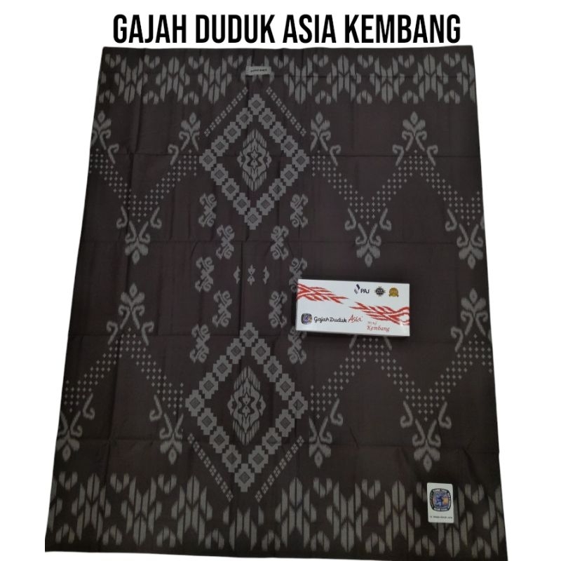sarung gajah duduk Asia kembang hitam & berwarna dan Gajah Duduk Asia Nusantara Kembang