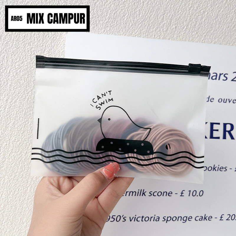 Ikat Rambut Karet Polos Elastis Gaya Korea Wanita / Karet Rambut / Karet Gelang Kucir isi 100pc