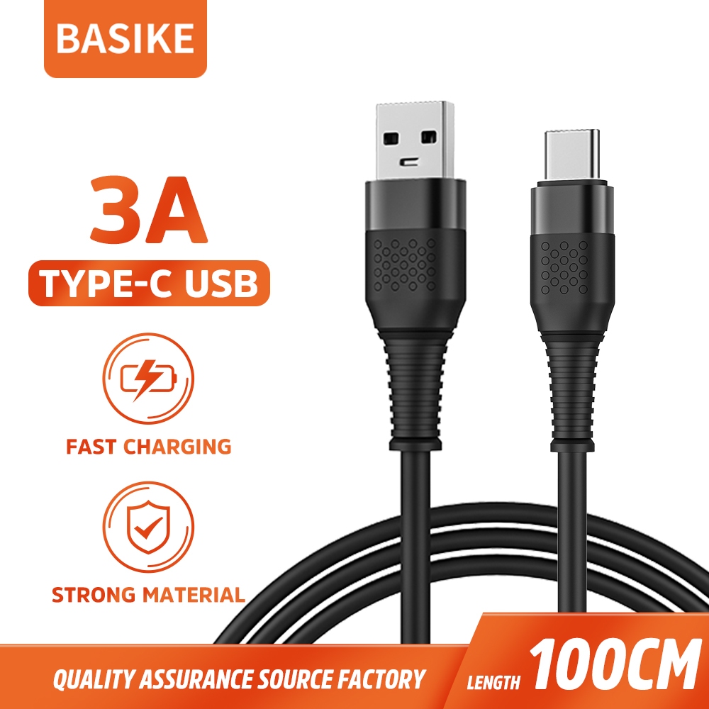 BASIKE Kabel Data Type C Fast Charging Android Tangle-free for iPhone Xiaomi Oppo Samsung Vivo