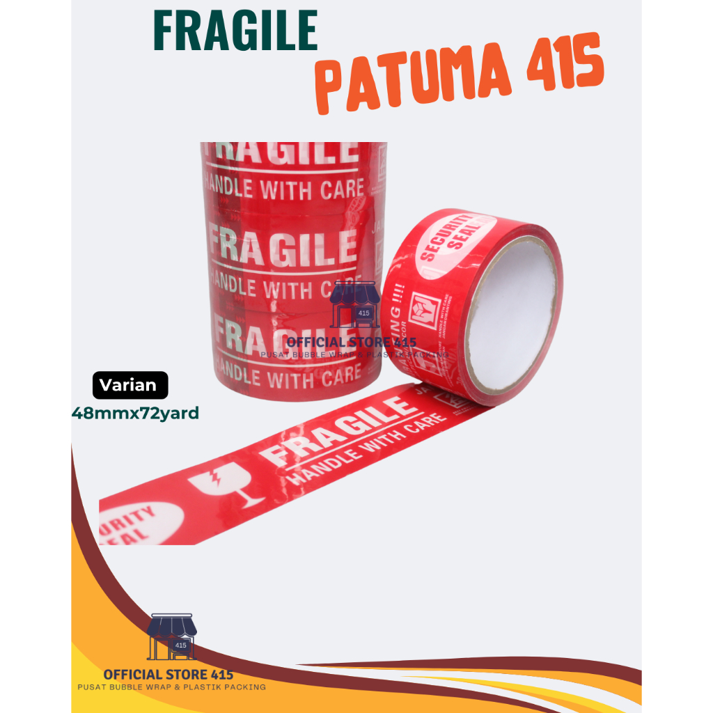 

Solasi Lakban 1Dus Fragile Merah Putih T7 45mmx72yard Solatip