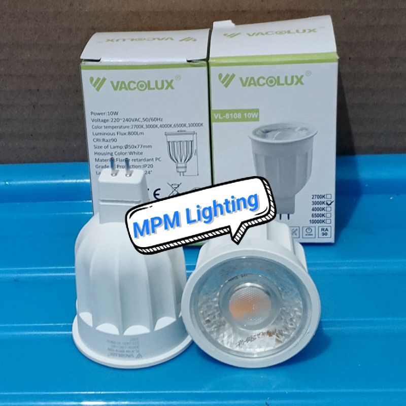 Vacolux Lampu Spotlight Mr16 COB 10W 220V / LED Sorot Halogen Mr16 10W 220V