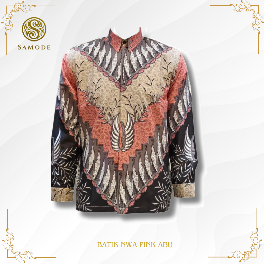 BATIK NWA PINK ABU | SET COUPLE AYAH ANAK | BATIK TERBARU | BATIK MODERN | BATIK AYAH | BATIK ANAK |