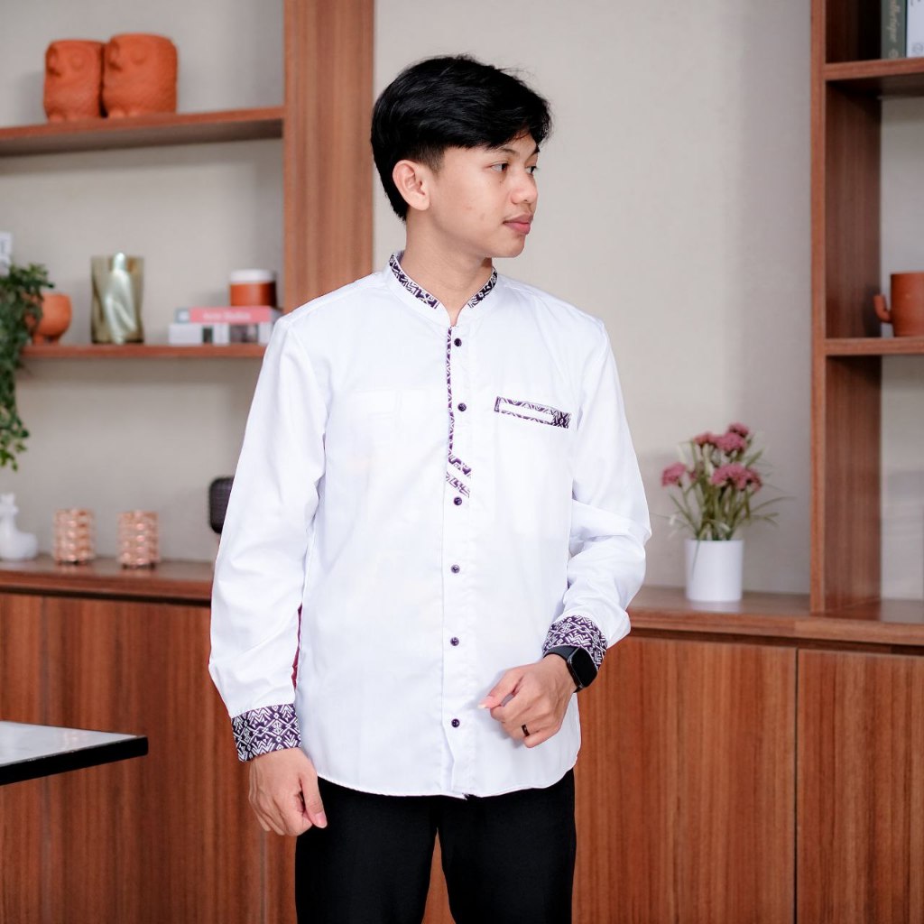 Kemeja Koko pria dewasa Elrumi Lengan Panjang Baju muslim Hadroh milenial seragam hadroh Terbaru