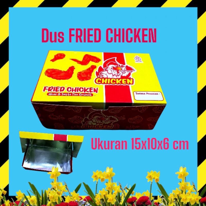

KEMASAN FRIED CHICKEN LAMINASI 100 PCS UKURAN 15X10X6 cm/BOX CHICKEN/WADAH AYAM CENTAKY MURAH