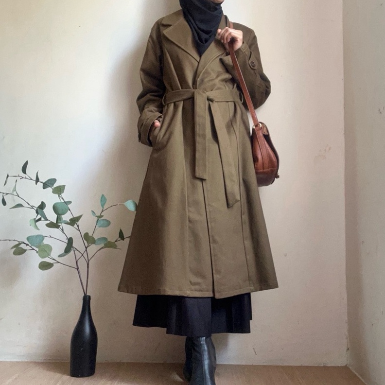 KODE H42X Good Looking  Naura Midi Blazer Dress Katun SemiWol