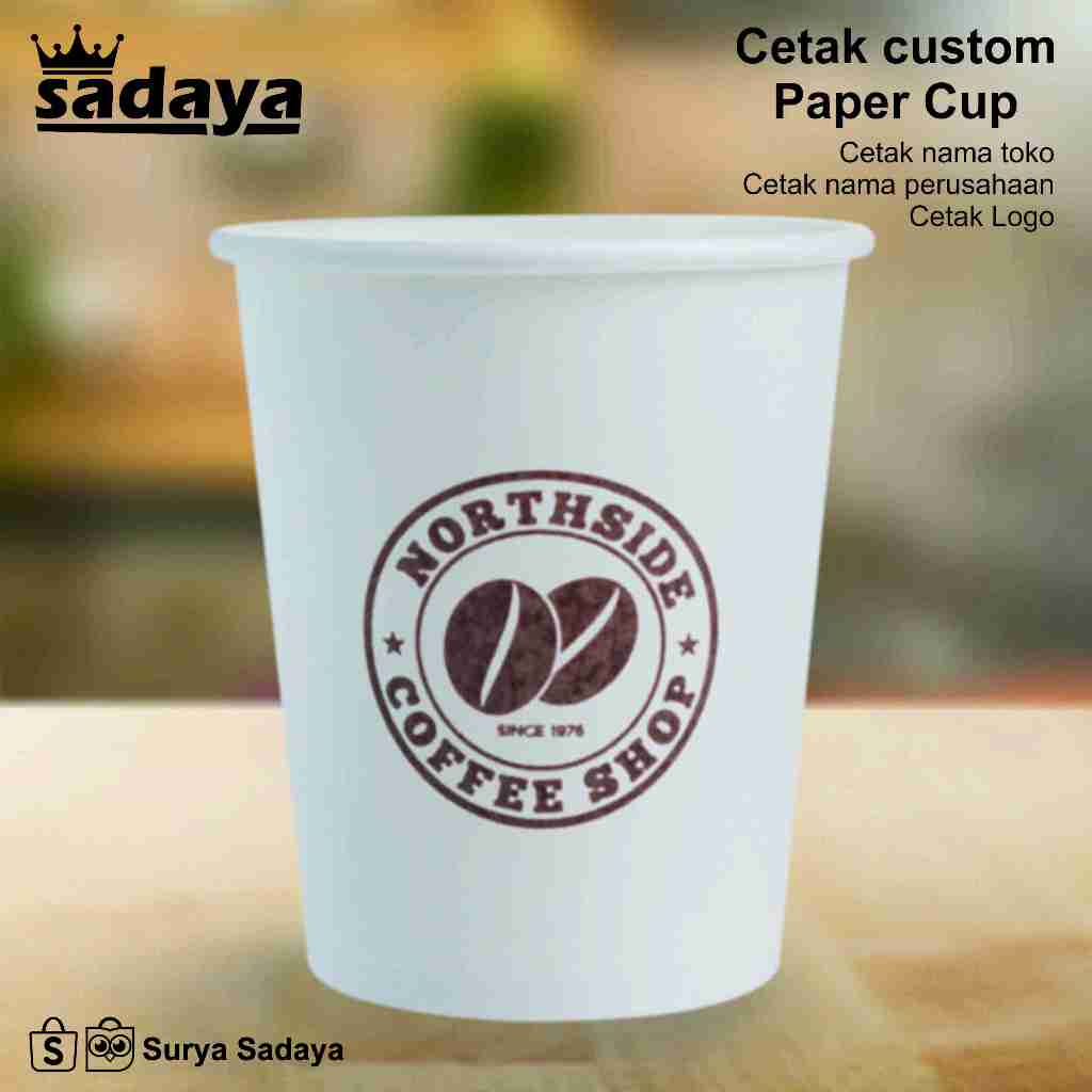 Cetak Paper Cup 9 oz Sablon Gelas Kopi Custom Gelas Coffee Printing Gelas Kertas