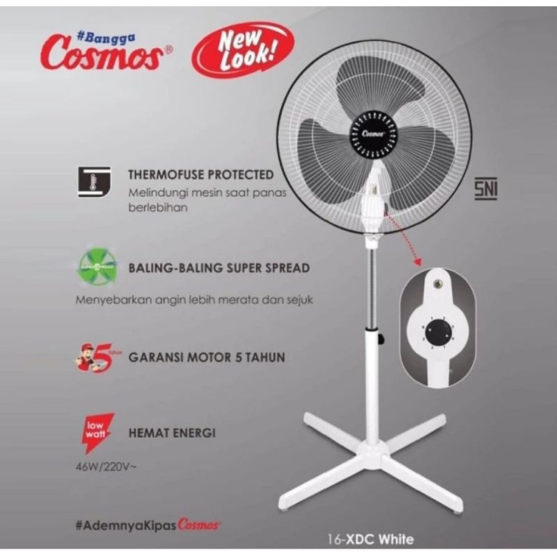 COSMOS STAND FAN 16-XDC W / KIPAS ANGIN COSMOS 16 XDC white / 16XDC white