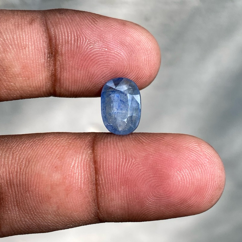 Natural Blue Sapphire Corondum Tanzania batu blue safir afrika CT 4 Dim 12x8.5x3.5