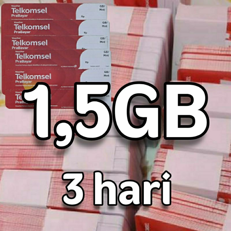 Voucher Telkomsel 1,5GB 3hari Zona2&3 Kalimantan (500MB all + 1GB zona3)