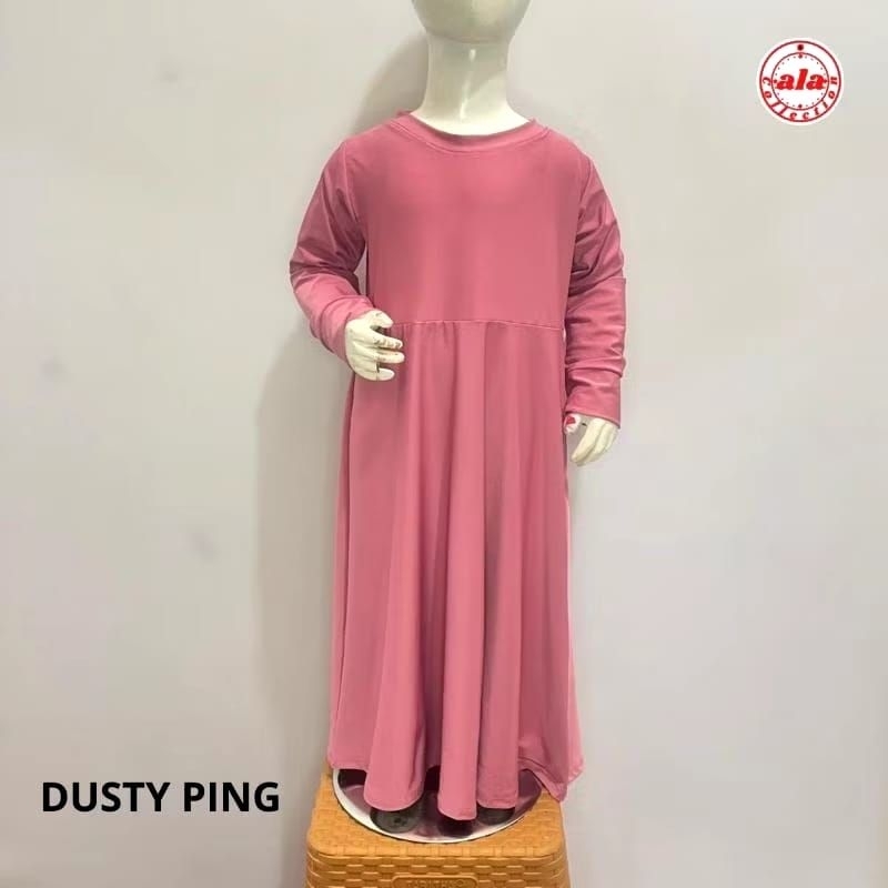 Gamis Anak Polos Jersey Premium Usia 7-15 tahun